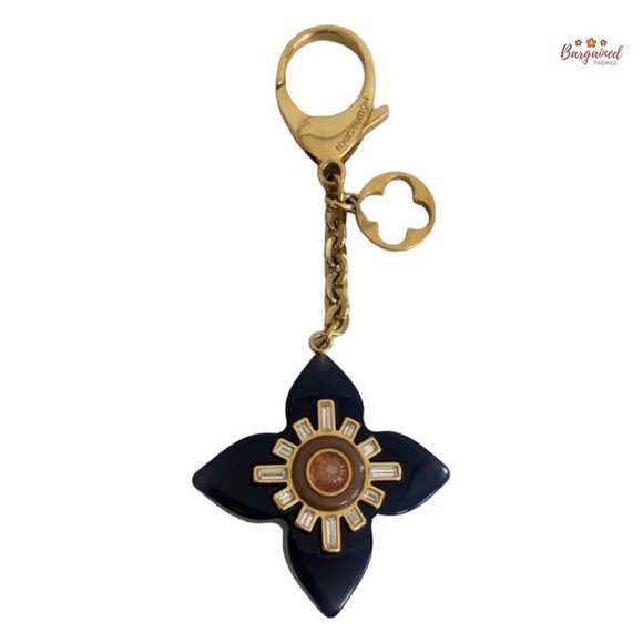 Authentic LOUIS VUITTON Resin Gold Tone Fleur D'etoile Key Ring Bag Charm -2011 - Picture 3 of 9